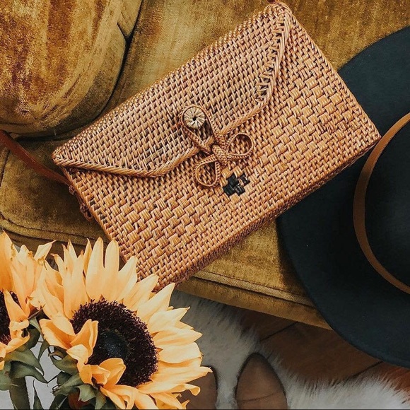 Anthropologie Handbags - Anthropologie Rattan Shoulder Bag